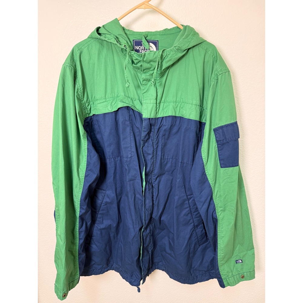 The North Face California Heritage Windbreaker Jacket Green Navy XXL JM878807